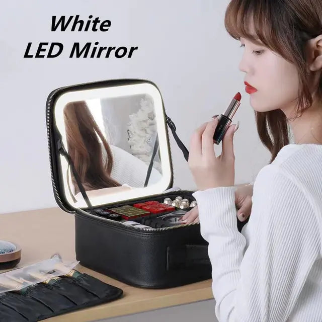 Makeup Bag with LED Mirror - Your Beauty Routine - The Bargain Fest