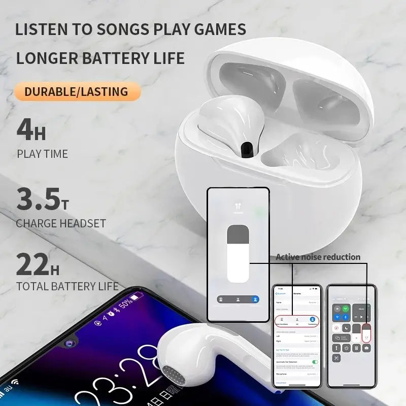 Pro 6 TWS Wireless Earphones - The Bargain Fest